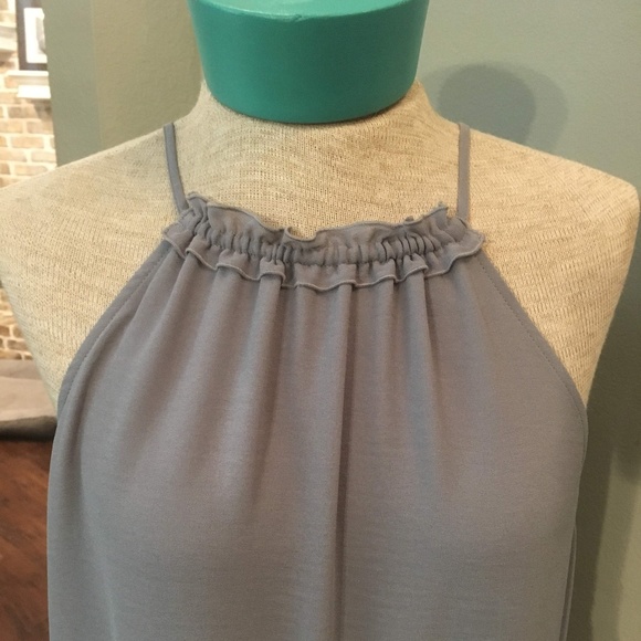 LOFT Top - Antique Blue with lace trim layers. - Picture 2 of 5